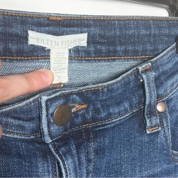 Eileen Fisher Cropped Straight Leg Blue Jeans Women’s Size 6 - Picture 5 of 5